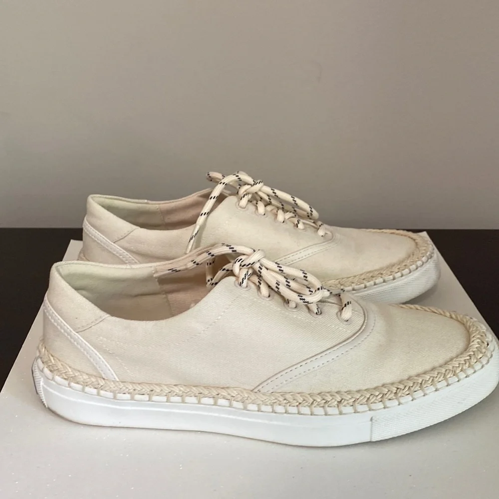 Kate Spade New York Boat Party Espadrille Sneakers Cream Canvas Sz 6.5